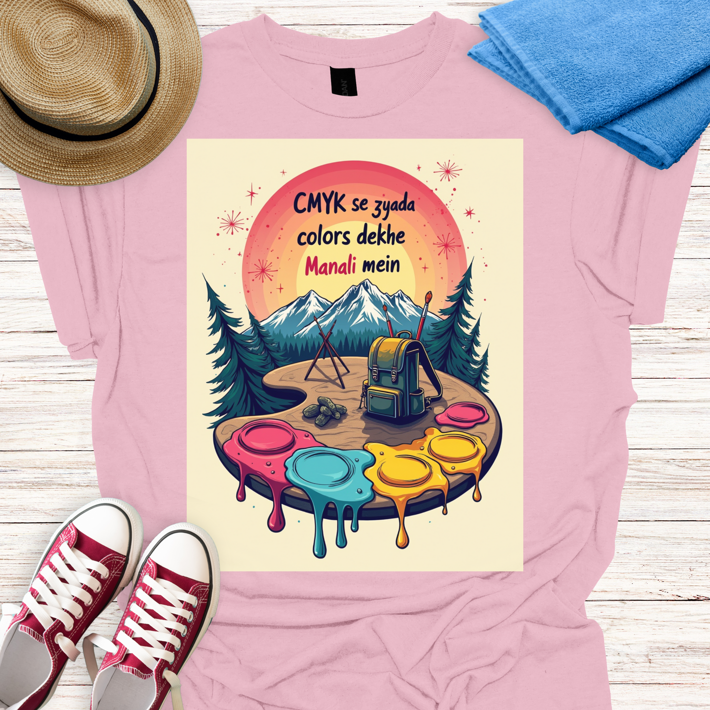 CMYK se Jyada color dekhe manali me Design T-shirt