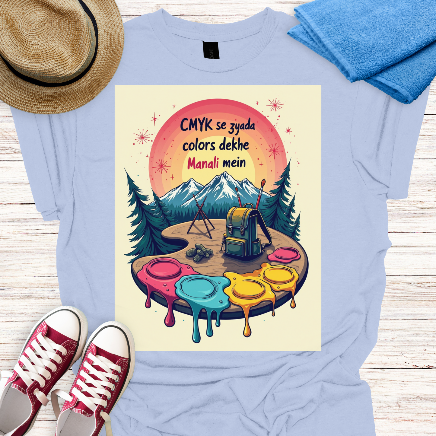 CMYK se Jyada color dekhe manali me Design T-shirt
