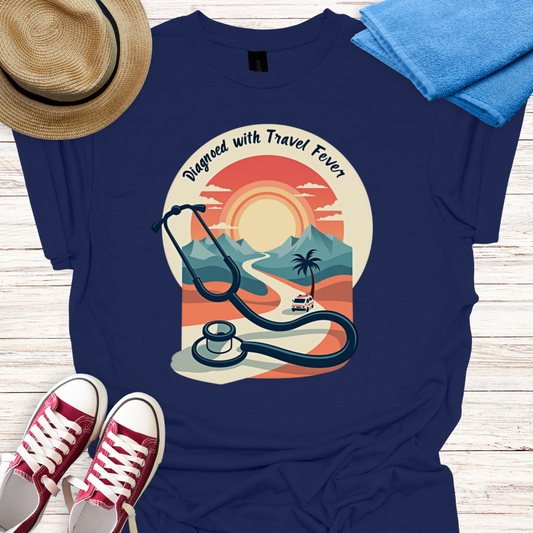 Diagnosed with travel fever Design T-shirt