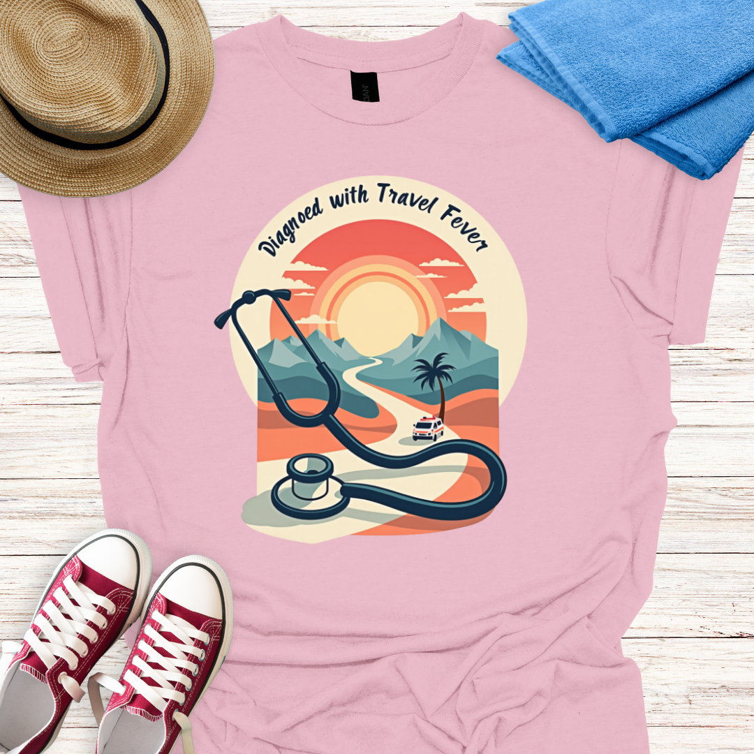 Diagnosed with travel fever Design T-shirt