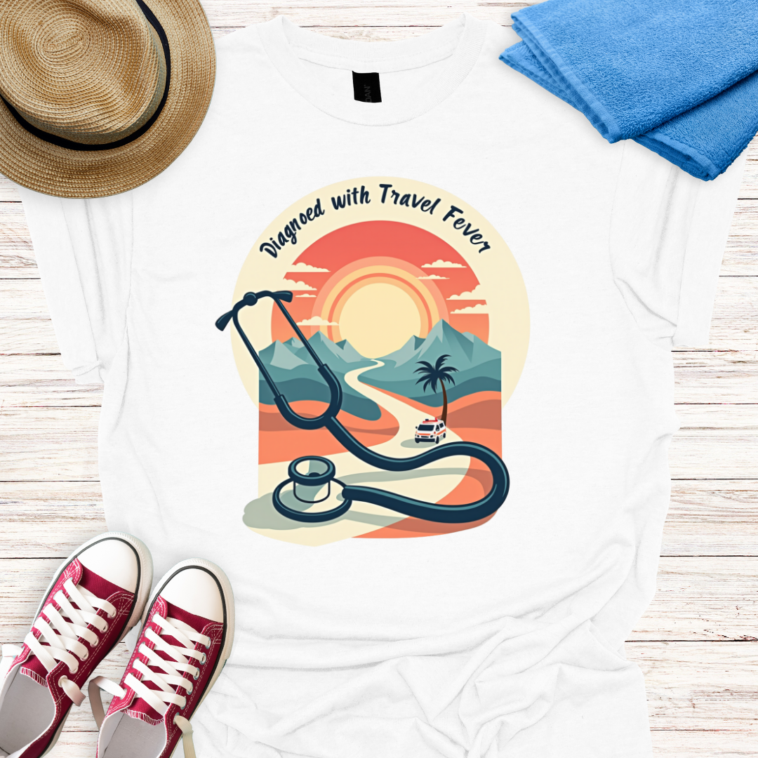 Diagnosed with travel fever Design T-shirt